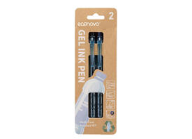 Gelschrijver Econovo 0.7mm blauw en zwart blister à 2 stuks