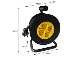 Kabelhaspel BRASQ Pro 4 voudig 10 meter zwart