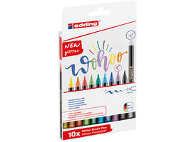 Brushpen edding 1340 glitter assorti set à 10 stuks