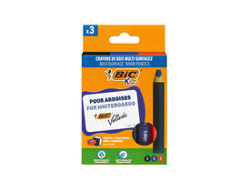 Whiteboardpotlood BicKids Multi Surface + puntenslijper/doekje ass 3st