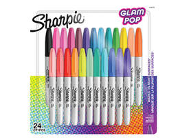 Viltstift Sharpie Glampop fijn assorti blister à 24 stuks