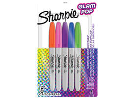 Viltstift Sharpie Glampop fijn assorti blister à 5 stuks