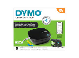 Labelprinter Dymo LetraTag 200B draagbaar bluetooth 12mm zwart promopack