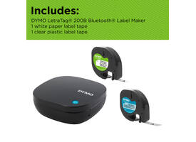 Labelprinter Dymo LetraTag 200B draagbaar bluetooth 12mm zwart promopack