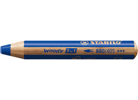 Kleurpotloden STABILO 880 woody 3 in 1 multitalent blauw