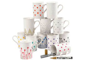 Glas- & Porseleinstiften Creativ Company 1-2mm set à 12 kleuren