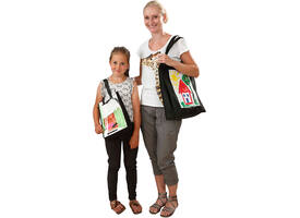 Tas Creativ Company 42x34x12cm met plastic voorkant zwart