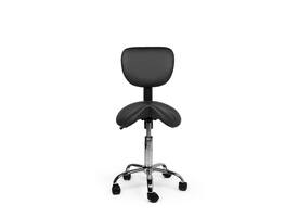Zadelkruk Office rugleuning laag harde wielen zw