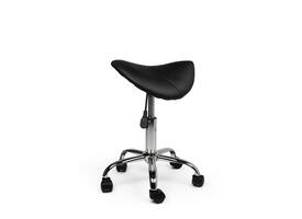 Zadelkruk Office laag harde wielen zw
