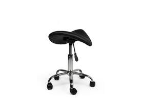 Zadelkruk Office laag harde wielen zw