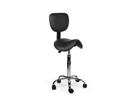 Zadelkruk Office rugleuning medium harde wielen zw