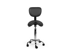 Zadelkruk Office rugleuning medium harde wielen zw