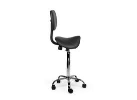 Zadelkruk Office rugleuning hoog harde wielen zw