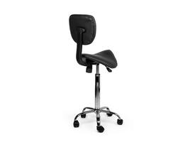 Zadelkruk Office rugleuning hoog harde wielen zw