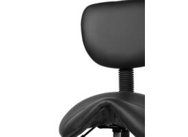 Zadelkruk Office rugleuning hoog harde wielen zw