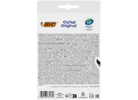 Balpen Bic Cristal medium zwart blister à 10 stuks