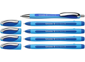 Balpen Schneider Slider Memo XB  blauw 4st + 1 gratis Slider balpen