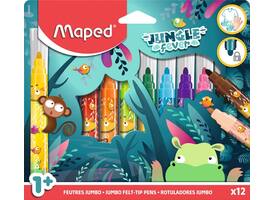 Viltstift Maped Jungle Fever Jumbo set à 12 kleuren