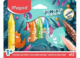 Waskrijt Maped Jungle Fever Jumbo set à 12 kleuren