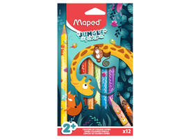 Kleurpotlood Maped Jungle Fever jumbo set à 12 kleuren