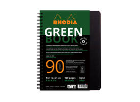 Notitieboek Rhodia Greenbook A5 lijn 6-gaats 180 pagina's 90gr zwart