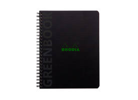 Notitieboek Rhodia Greenbook A5 lijn 6-gaats 180 pagina's 90gr zwart