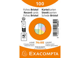 Flashcard Exacompta 74x105mm lijn 5 kleuren 100 vel