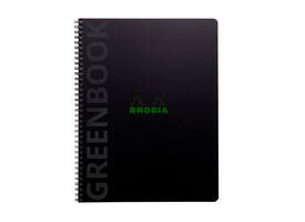 Notitieboek Rhodia Greenbook A4+ lijn 4-gaats 180 pagina's 90gr zwart