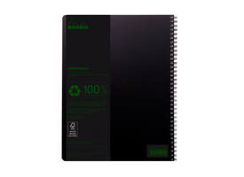 Notitieboek Rhodia Greenbook A4+ lijn 4-gaats 180 pagina's 90gr zwart