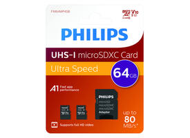 Geheugenkaart Philips micro SDXC Class 10 UHS-I U1 64GB 2 stuks