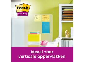 Memoblok 3M Post-it 5845 Super Sticky 127x203mm lijn assorti kleur 90 vel
