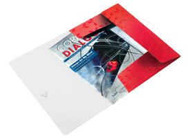Elastomap Leitz WOW A4 3 kleppen PP rood
