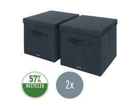 Opbergdoos Leitz gestoffeerd met deksel 330x325x380mm grijs 2 st