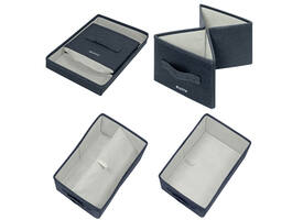 Opbergdoos Leitz gestoffeerd met deksel 190x160x285mm grijs 2 st
