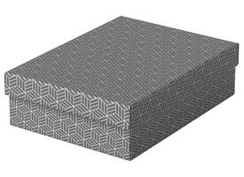 Opberg- en geschenkdoos Esselte home middelgroot 265x100x360mm grijs 3 stuks