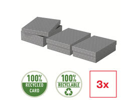 Opberg- en geschenkdoos Esselte home middelgroot 265x100x360mm grijs 3 stuks