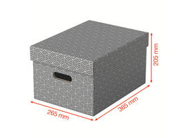 Opbergdoos Esselte home middelgroot 265x205x365mm grijs 3 stuks