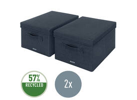 Opbergdoos Leitz gestoffeerd met deksel 285x203x380mm grijs 2 st