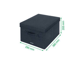 Opbergdoos Leitz gestoffeerd met deksel 285x203x380mm grijs 2 st