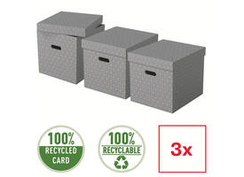 Opbergdoos Esselte home kubus 320x315x365mm grijs 3 stuks