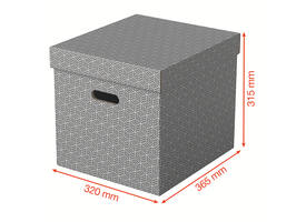 Opbergdoos Esselte home kubus 320x315x365mm grijs 3 stuks