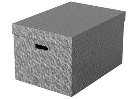 Opbergdoos Esselte home groot 355x305x510mm grijs 3 stuks