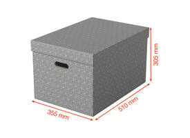 Opbergdoos Esselte home groot 355x305x510mm grijs 3 stuks