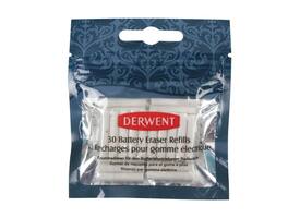 Navulling Derwent gum op batterijen 30 stuks wit