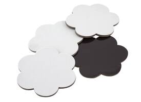 Canvas Nassau fine art ster en bloem 7,5cm magnetisch 4 stuks