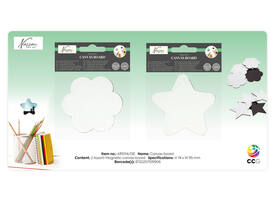 Canvas Nassau fine art ster en bloem 7,5cm magnetisch 4 stuks