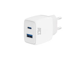 Oplader ACT 20w 2-poorts usb a+c wit