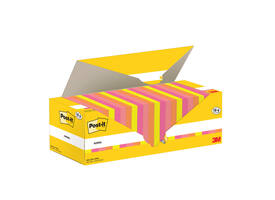 Memoblok 3M Post-it 654-COL 76x76mm kleur ass voordeelpak