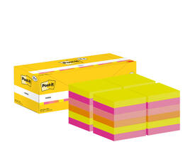 Memoblok 3M Post-it 654-COL 76x76mm kleur ass voordeelpak