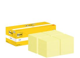 Memoblok 3M Post-it 654-CY 76x76mm geel voordeelpak